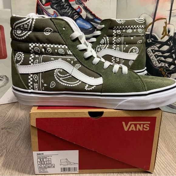 Vans SK8-HI (PEACE PAISLEY) 9 US GRAPE LEAF/TRUE WHITE - Picture 10 of 10